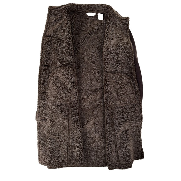 L.L.Bean Chocolate Brown Faux Shearling Sherpa Coat Women's Small Long - Picture 8 of 11